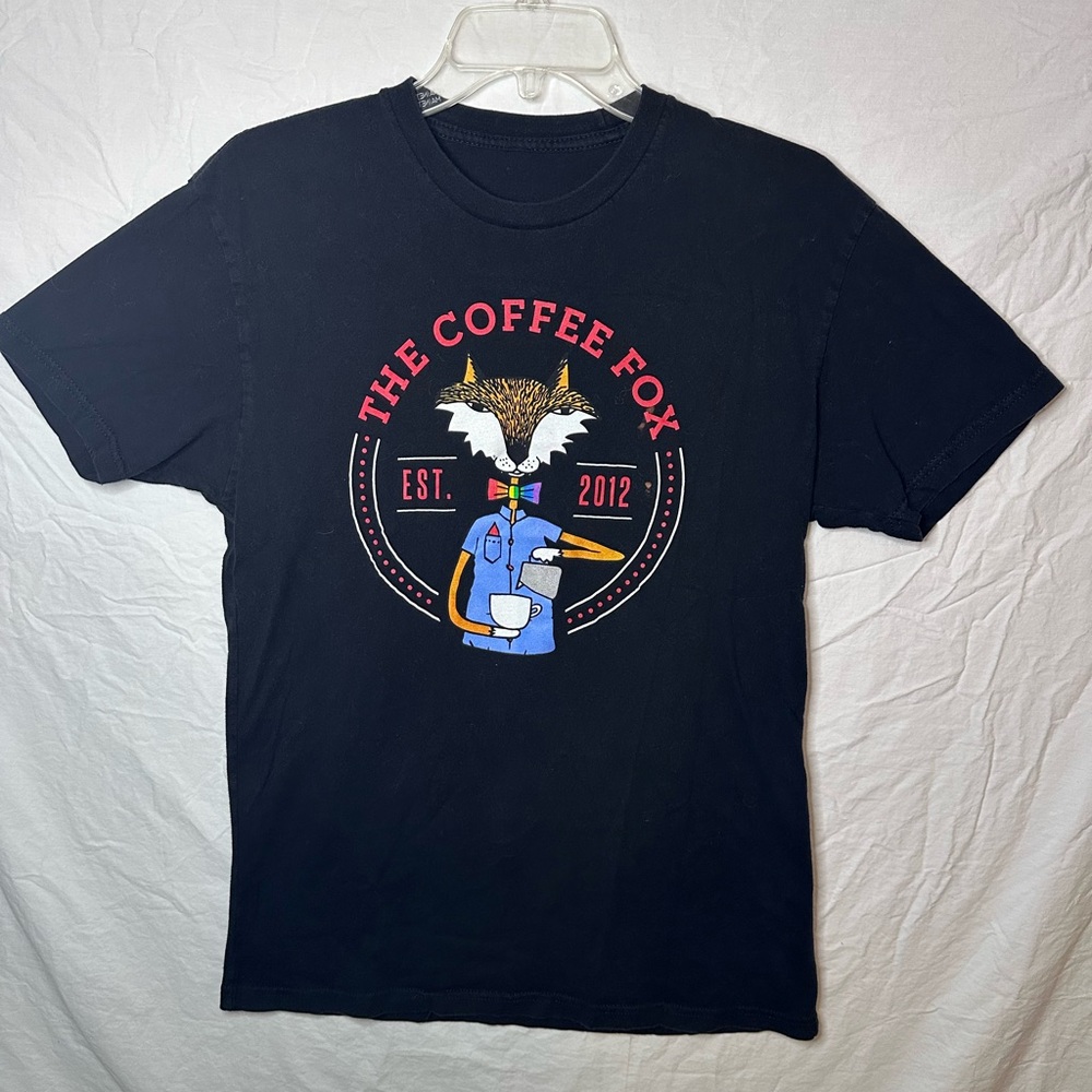 The Coffee Fox Graphic Tee Fox Barista Coffee Shirt Small